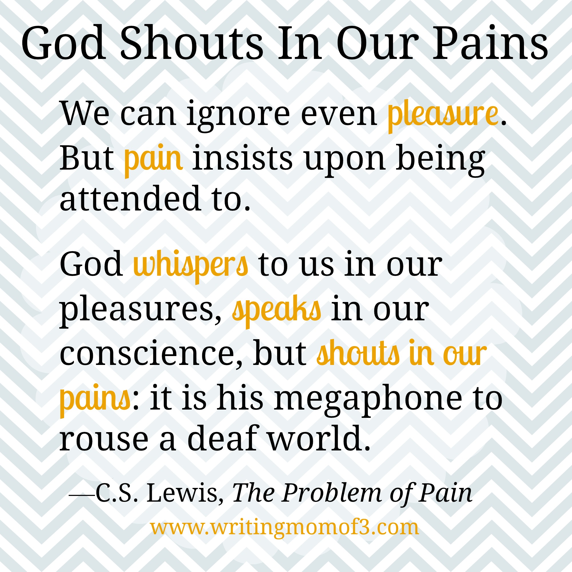 C.S. Lewis quote: God Shouts in Our Pains